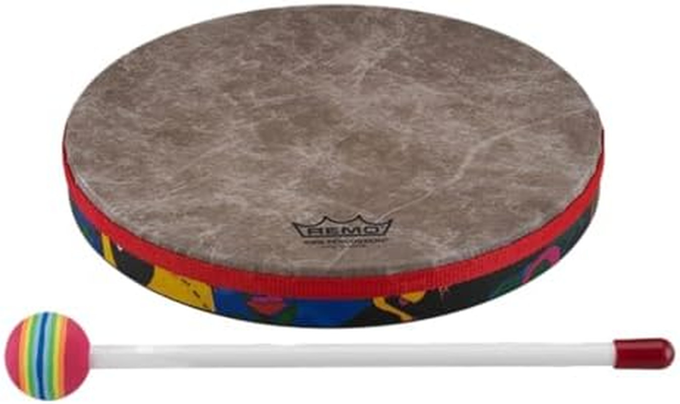 Drum, KIDS PERCUSSION®, Hand Drum, 8" Diameter, 1.25" Depth, Fabric Rain Forest