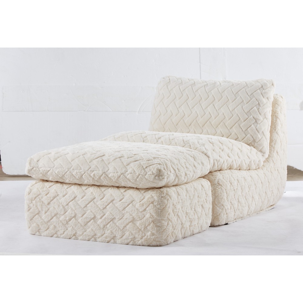 Full Compression Sofa Chair W/Swivel Add Ottoman For Living Room Bedroom White