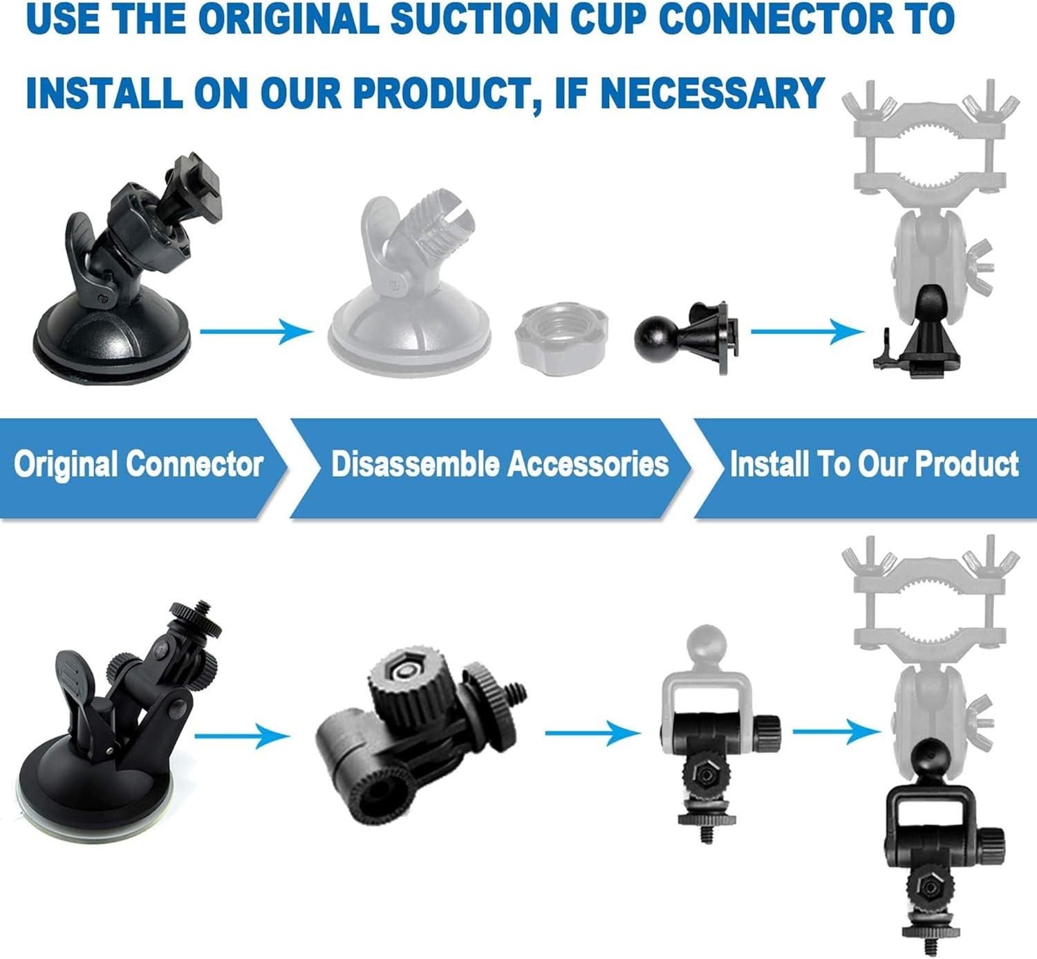 16-Piece Adjustable Dash Cam Mount Kit - Secure & Versatile Vehicle Solution