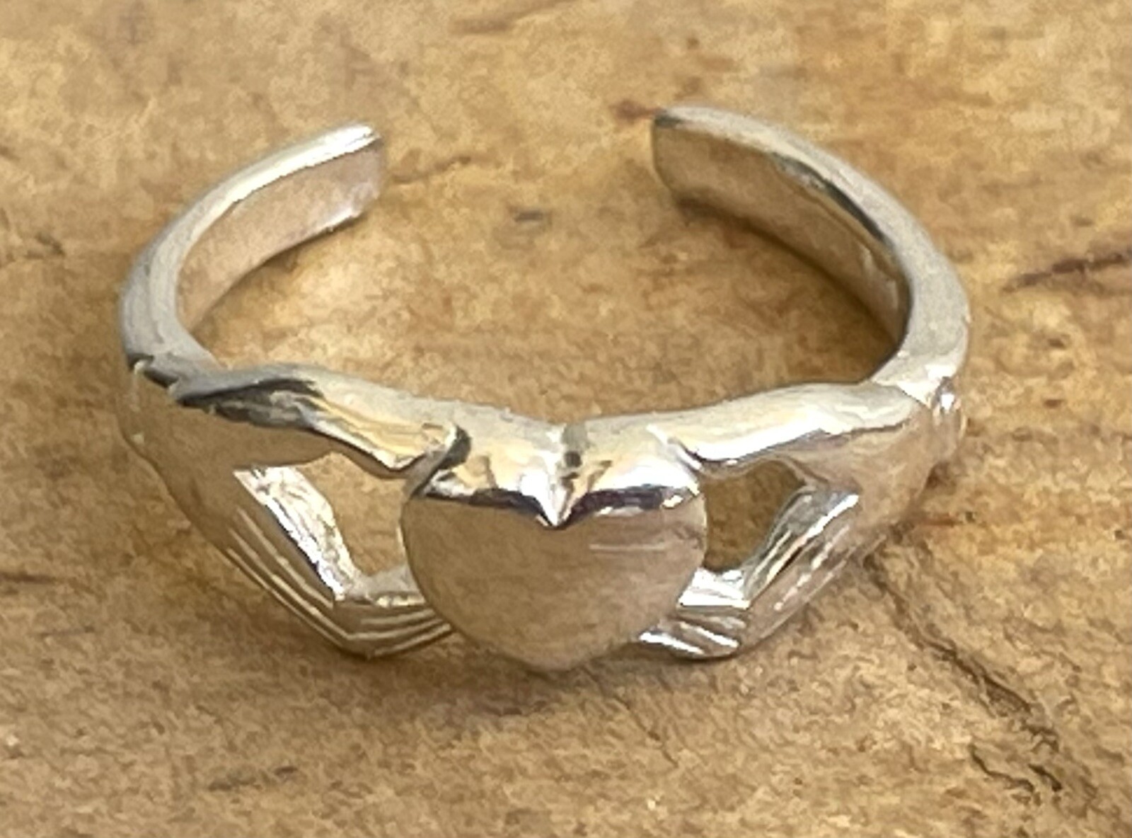 Celtic Claddagh Heart Toe Ring .925 Sterling Silver Stamped Adjustable New