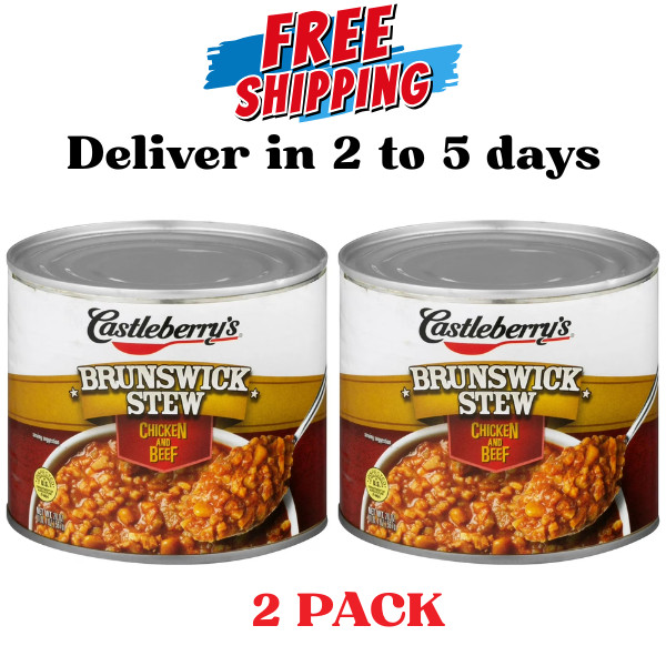 (2 pack) castleberry's brunswick stew with chicken & Beef, 20 oz Can – Ready-to.