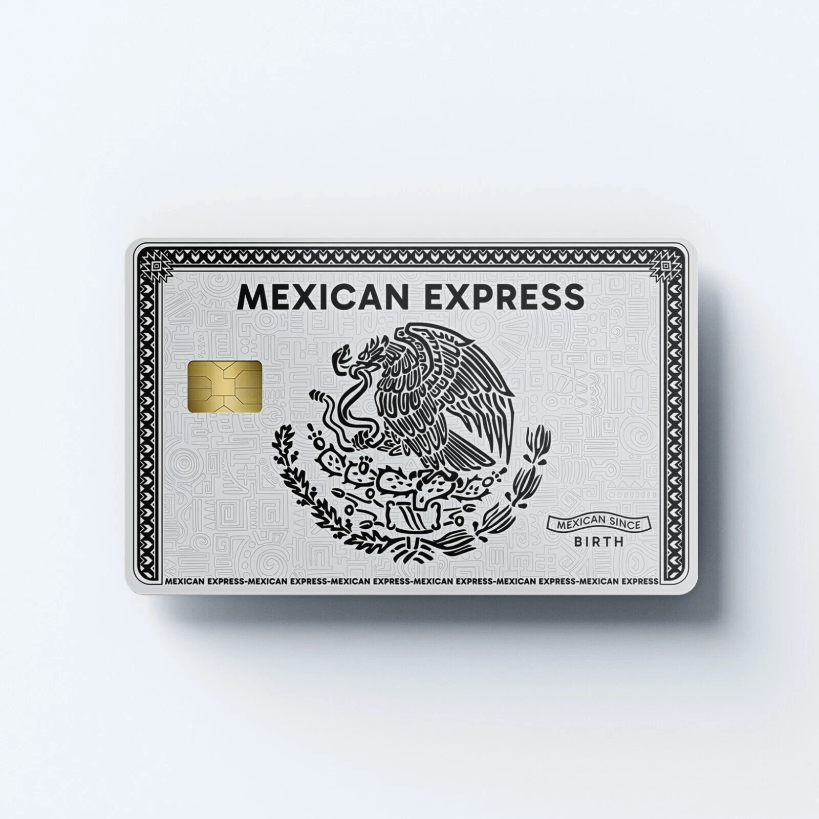 Mexican Express Silver Eagle Vinyl Credit Card Sticker Debit Card Sticker - 2 Pk