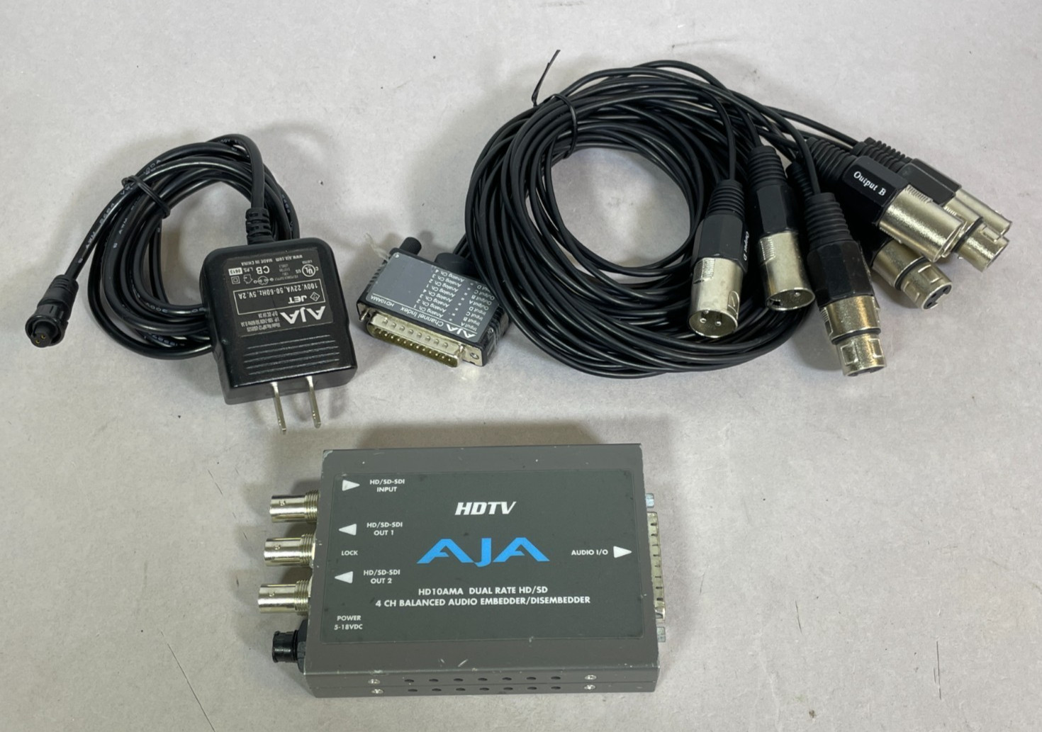 AJA HD10AMA Dual Rate HD/SD 4 CH Balanced Audio Embedder / Disembedder W/ CABLE