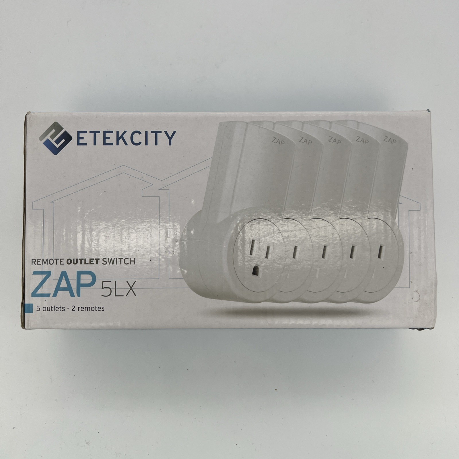 Etekcity ZAP 5LX Remote Outlet Switch 5 Outlets & 2 Remotes Batteries Included