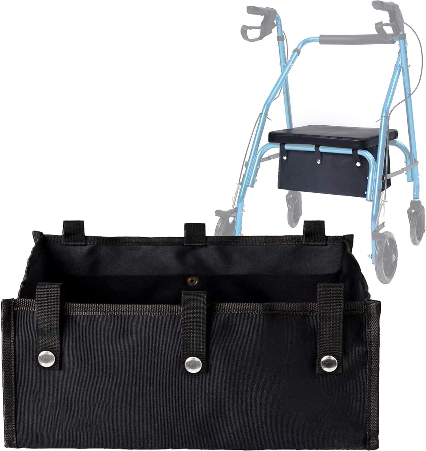 Large Rollator Walker Basket, under Seat Rollator Bag, Walker Basket for Four Wh