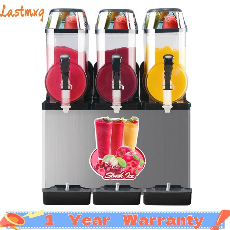 1100W Commercial Slushy Machine 45L 3Tank Stainless Steel Margarita Frozen Drink