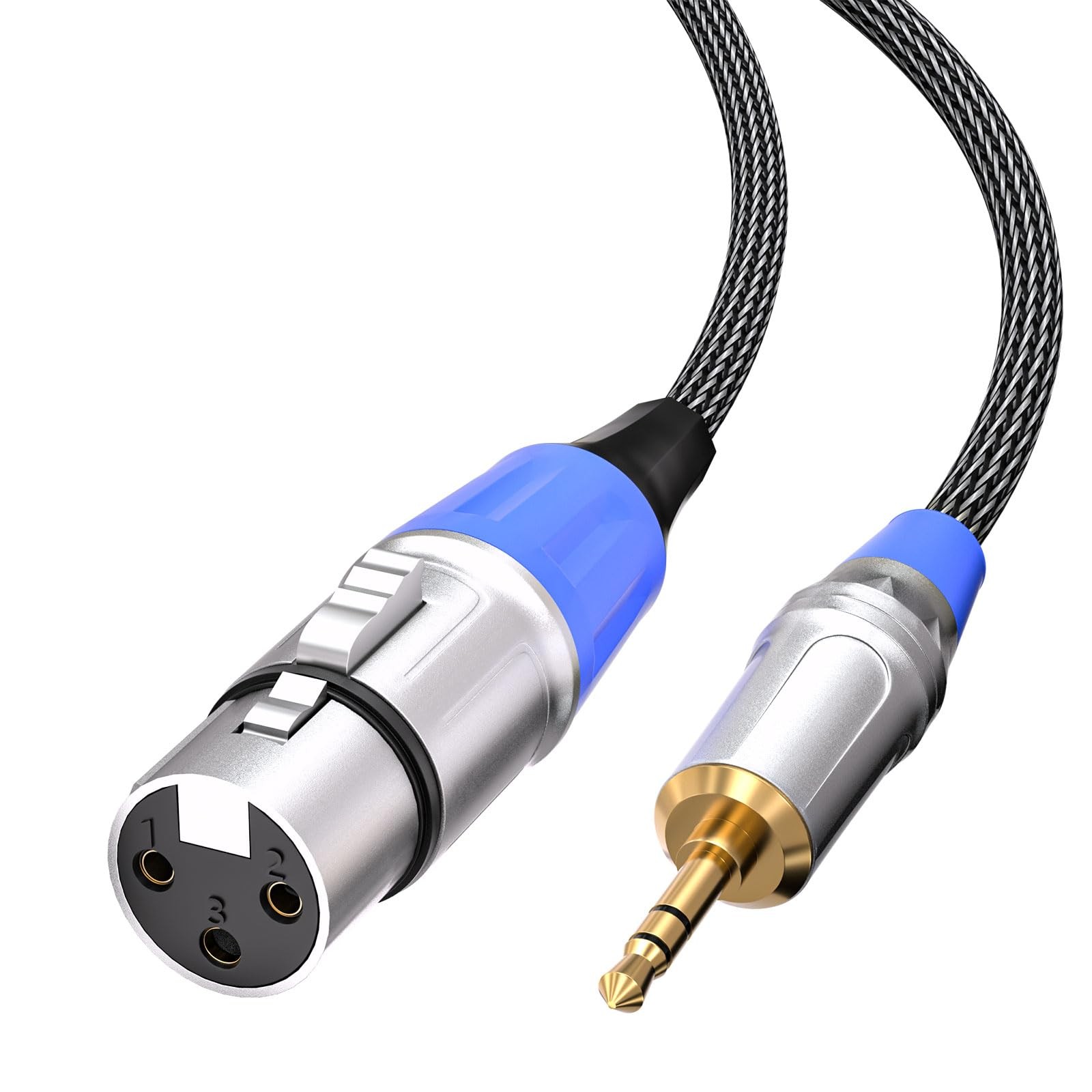 TISINO XLR to 3.5mm Microphone Cable, XLR Female to 1/8 inch Mic Cord for