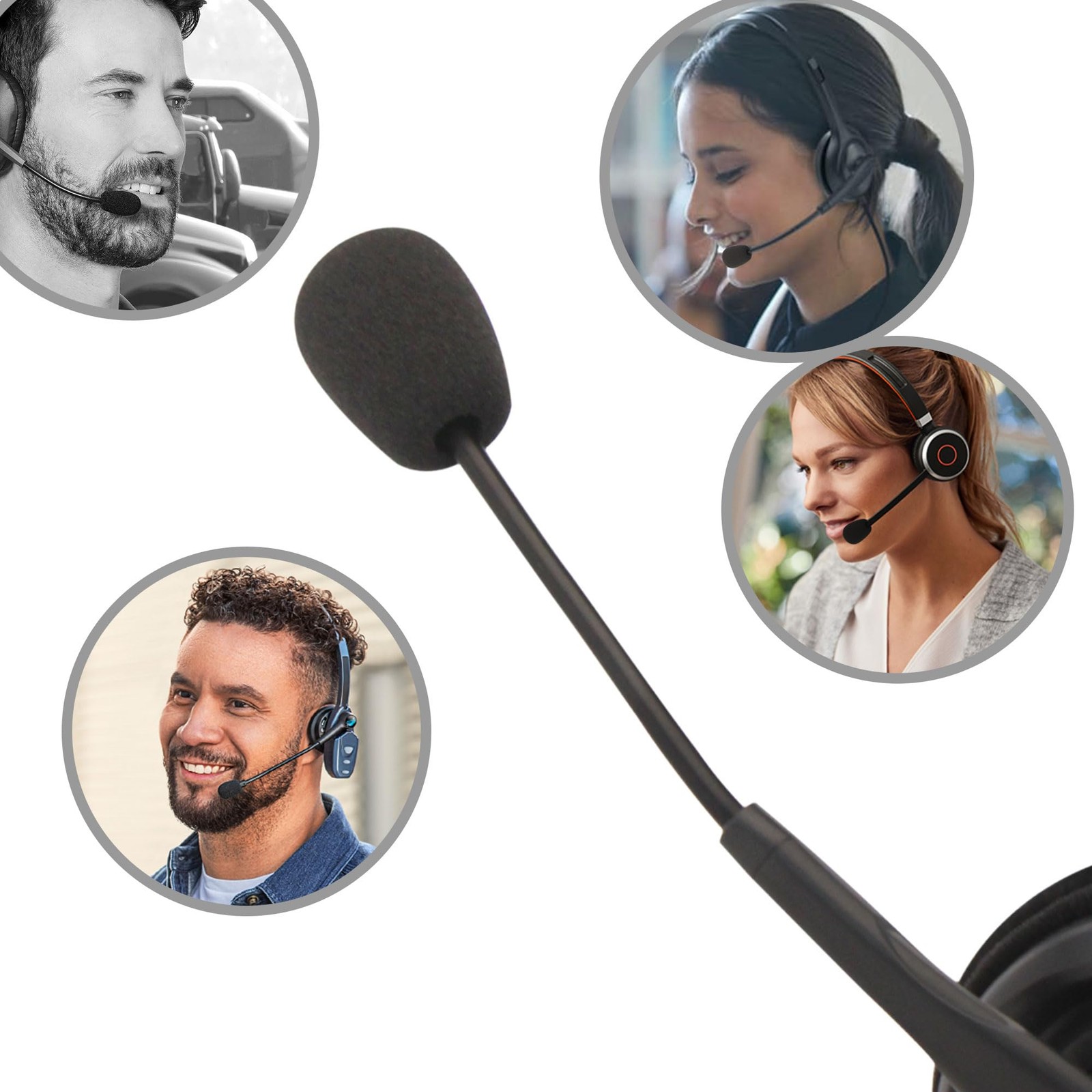 Headset Microphone Foam Cover Soft Lapel Mic Covers Filter Replacement 12PCS