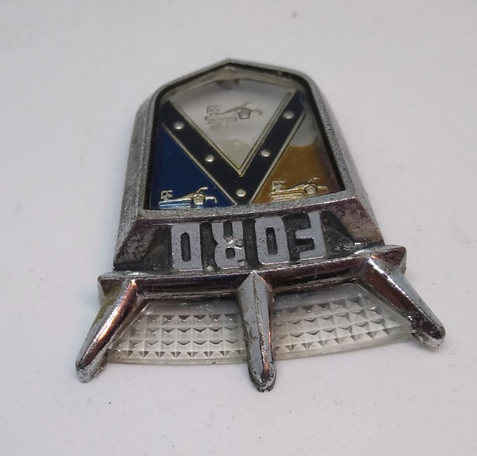 1950’s Ford Fairlane Small Car Emblem Needs Paint Repair 1-7/8" L x 1-3/4" W
