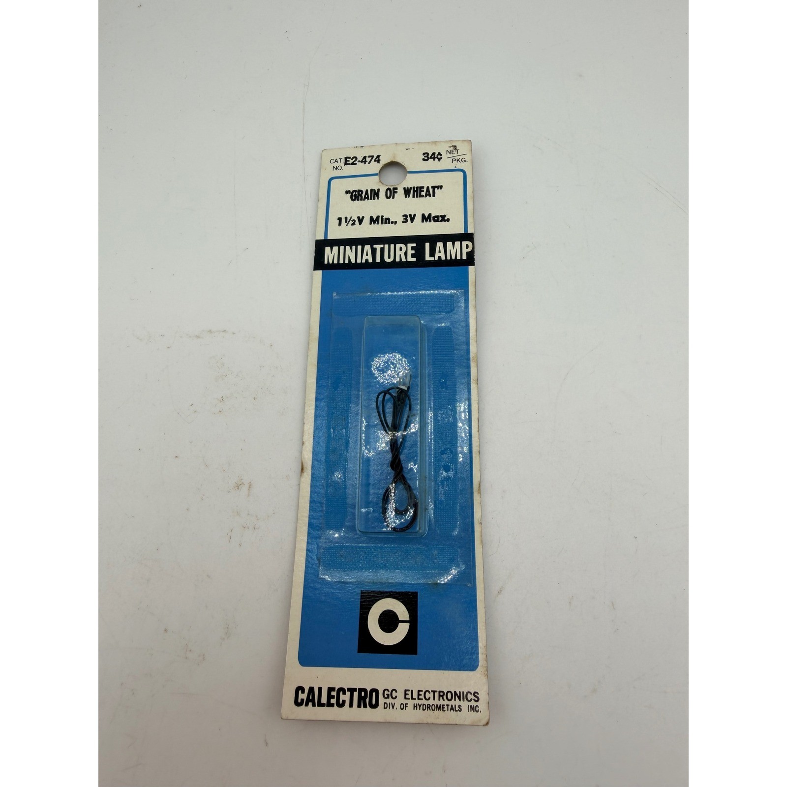 Vintage Calectro E2-474 Grain of Wheat Miniature Lamp 1.5V-3V GC Electronics NOS