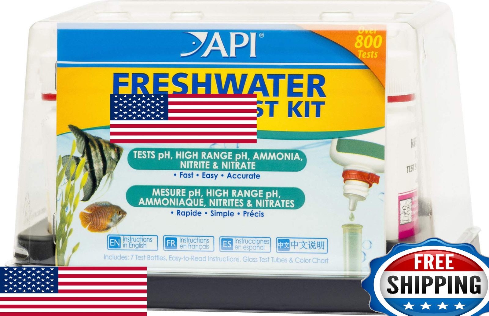 API Freshwater Master Test Kit - pH, Ammonia, Nitrite, Nitrate, Hardness