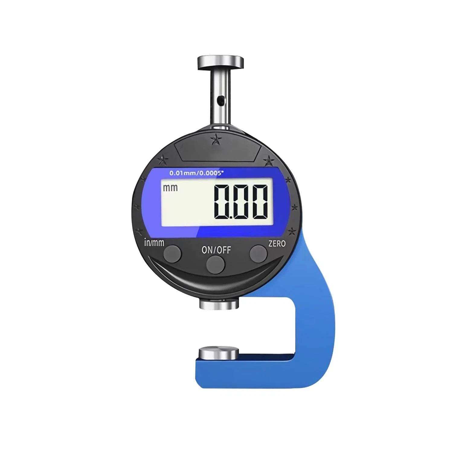 Digital Micrometer 0-10mm Thickness Gauge for Leather, Paper & Metal