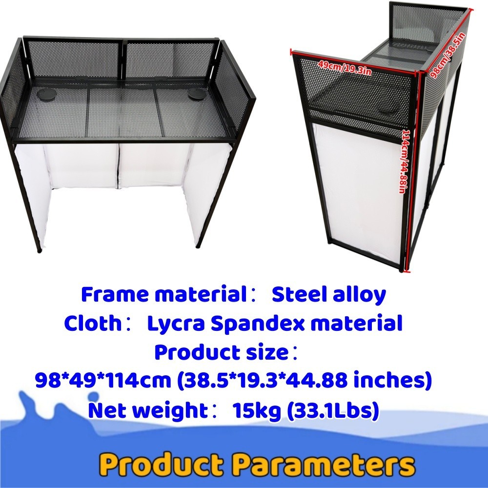 15kg Collapsible DJ Console Steel Alloy Frame DJ Mixing Table DJ Booth