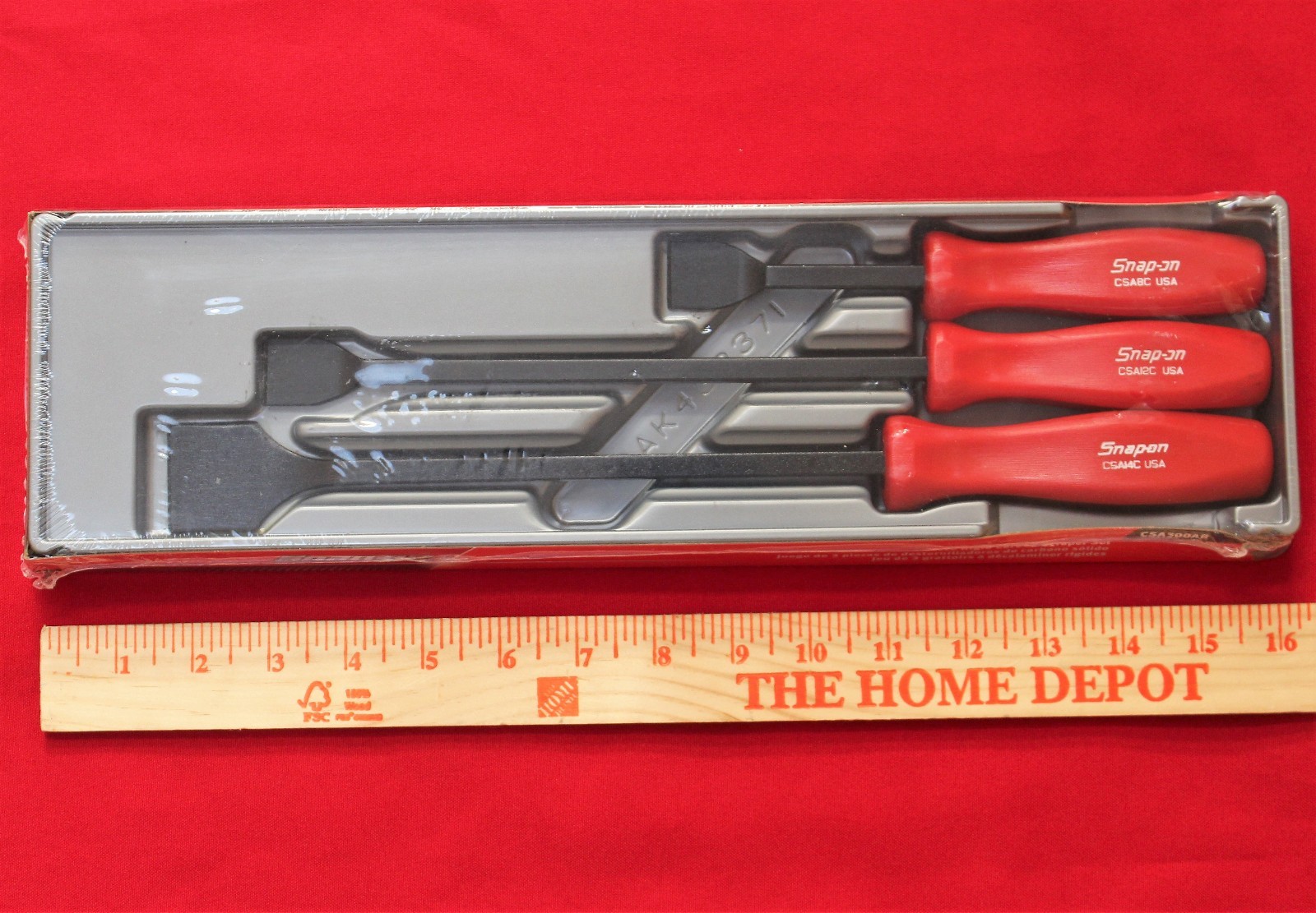 Snap On Carbon Scraper CSA300AR Set 3 pc. Red New!