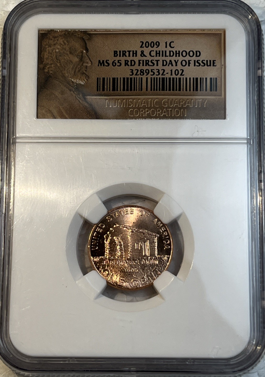 2009 Lincoln Birth & Childhood 1 Cent Penny NGC MS65 RD First Day Of Issue