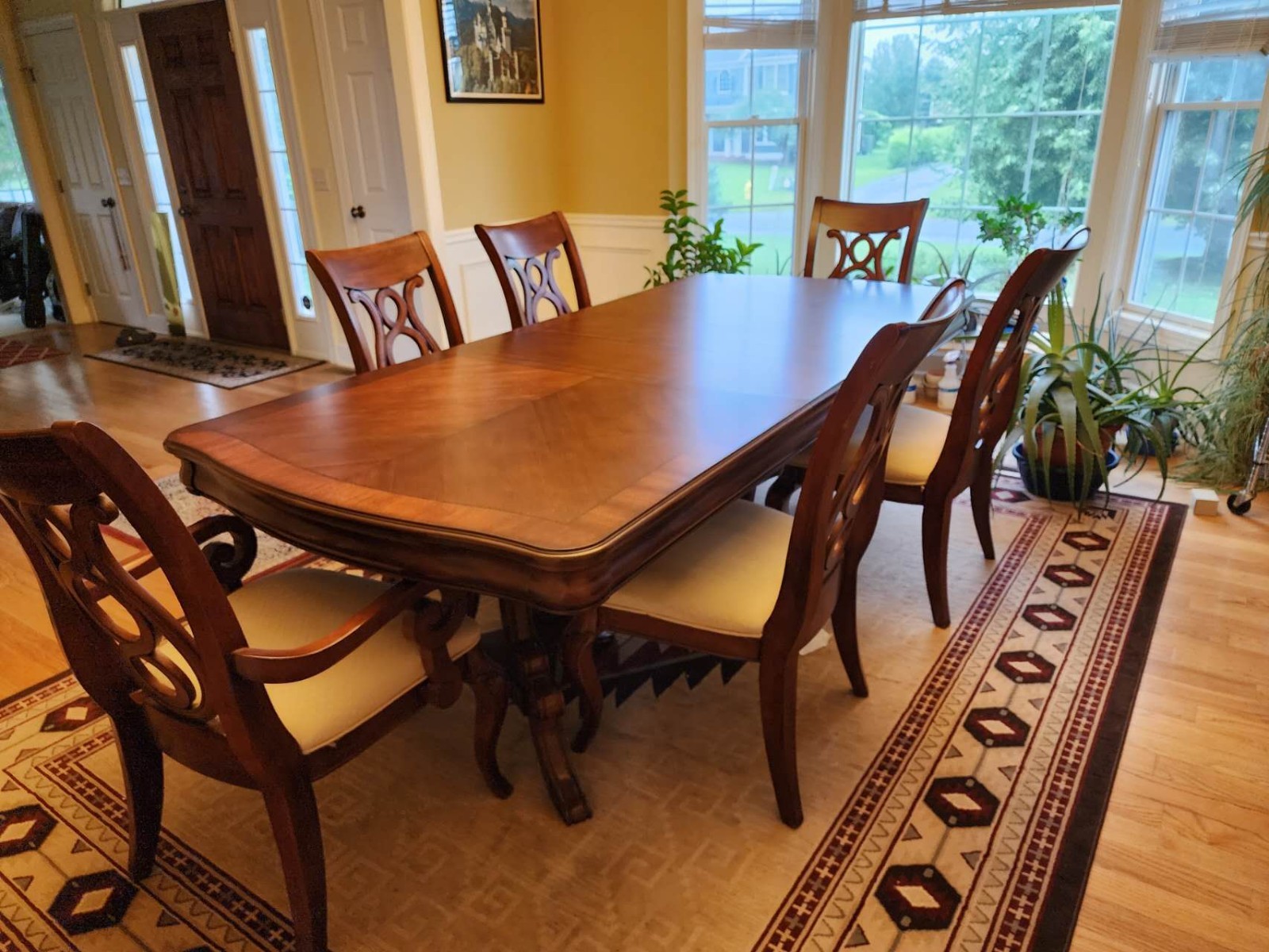 Dining Room Table, 6 Chairs, and China Closet