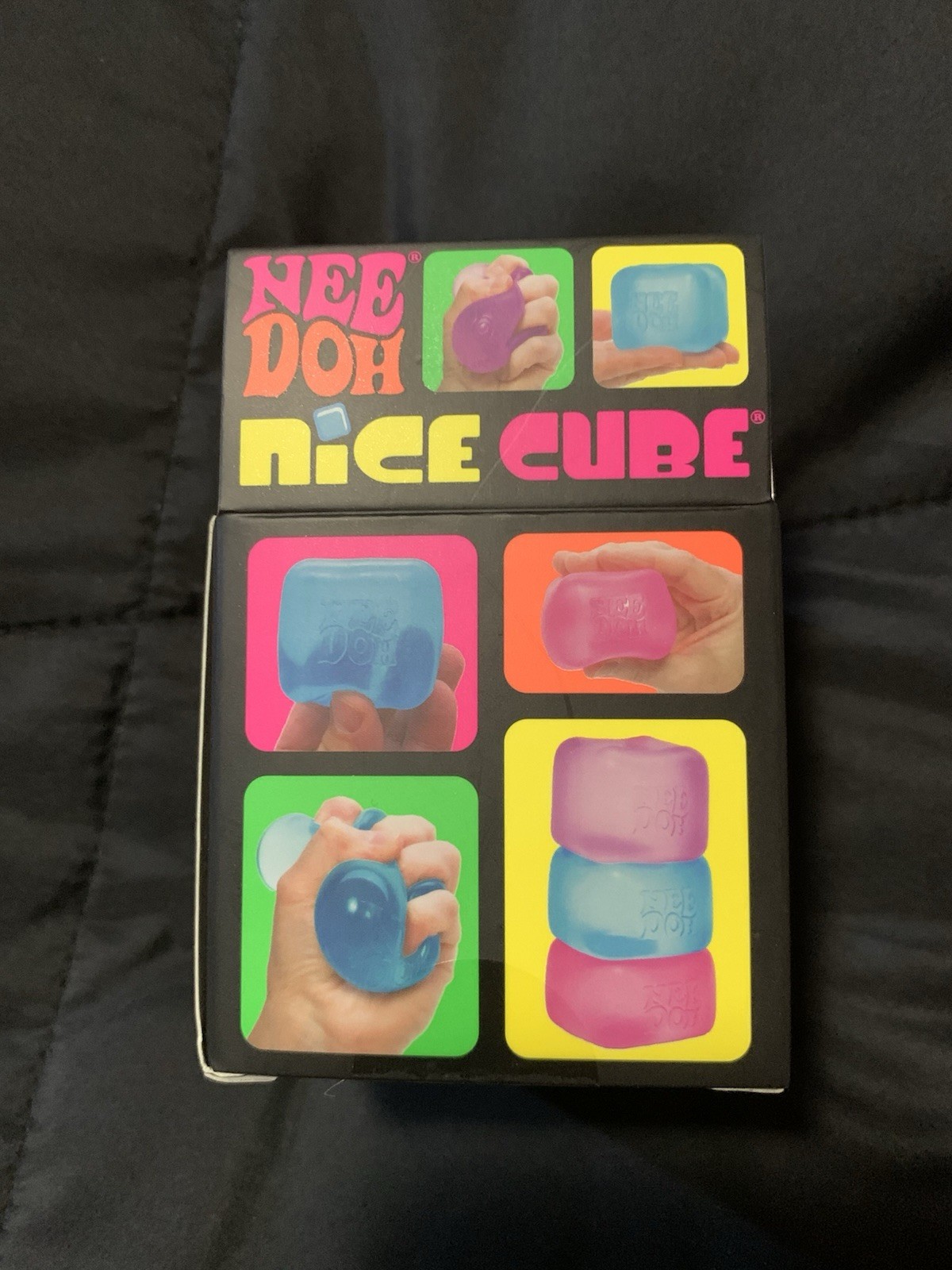NeeDoh Nice Cube Super Solid Squish Stress Ball Fidget Toy Blue NIP