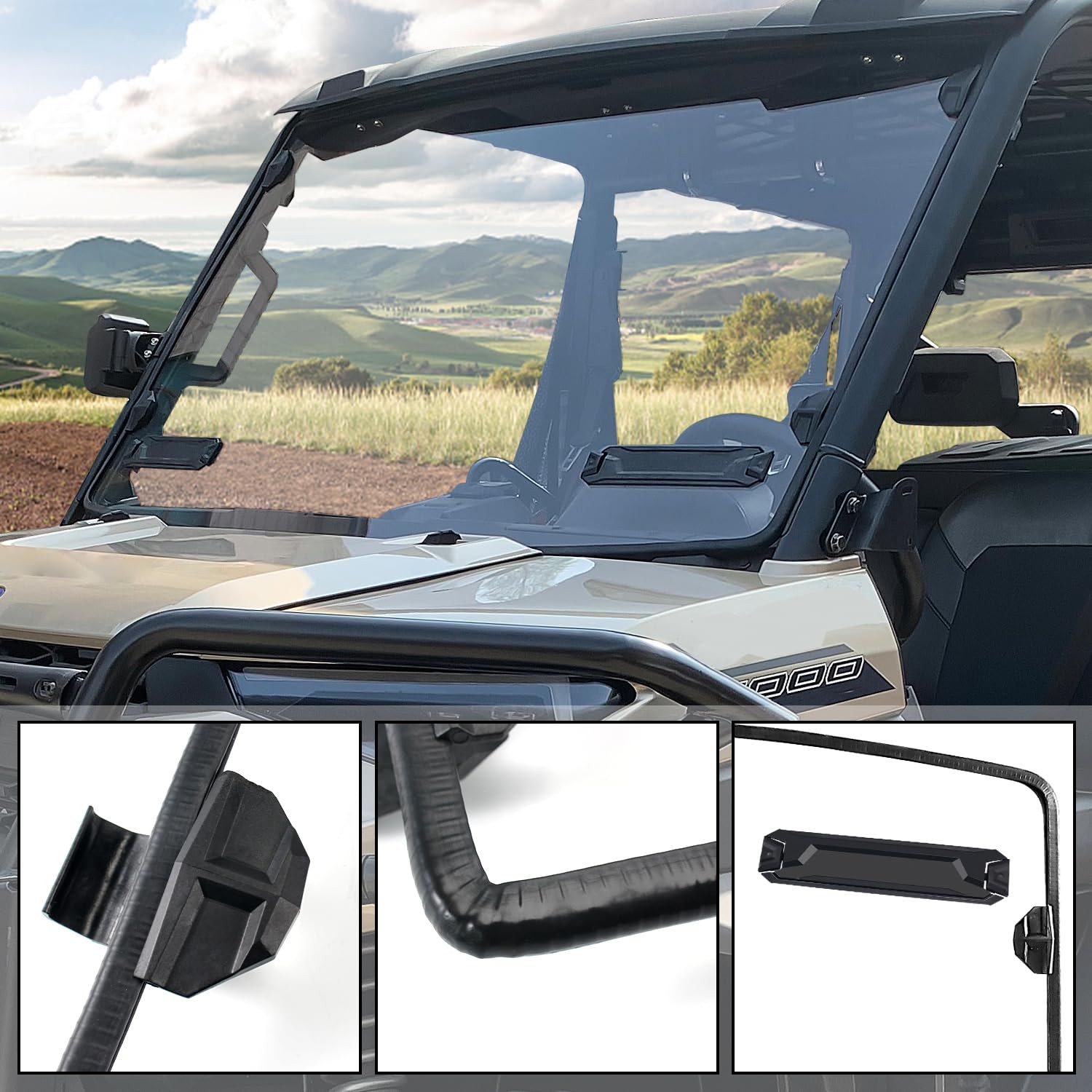 Front Windshield Heavy Duty Scratch Resistant Full Windshield Compatible Clear