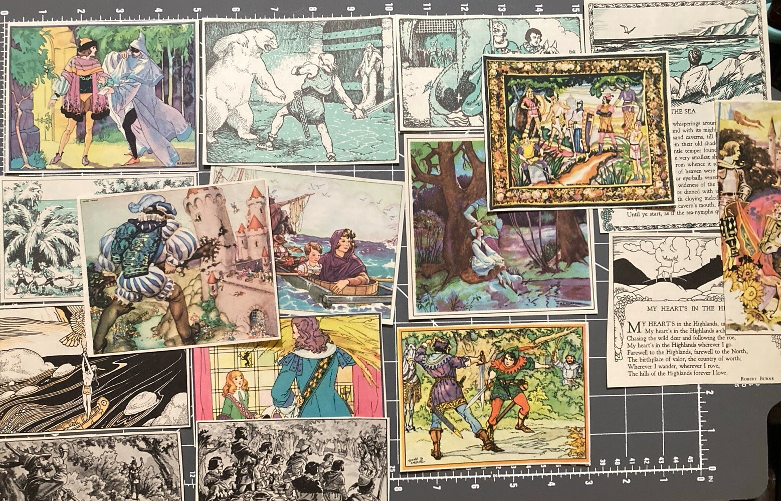 Lot of 16 VTG Fussy Cut Images Fairy Tales Poems For Junk Journals Collage