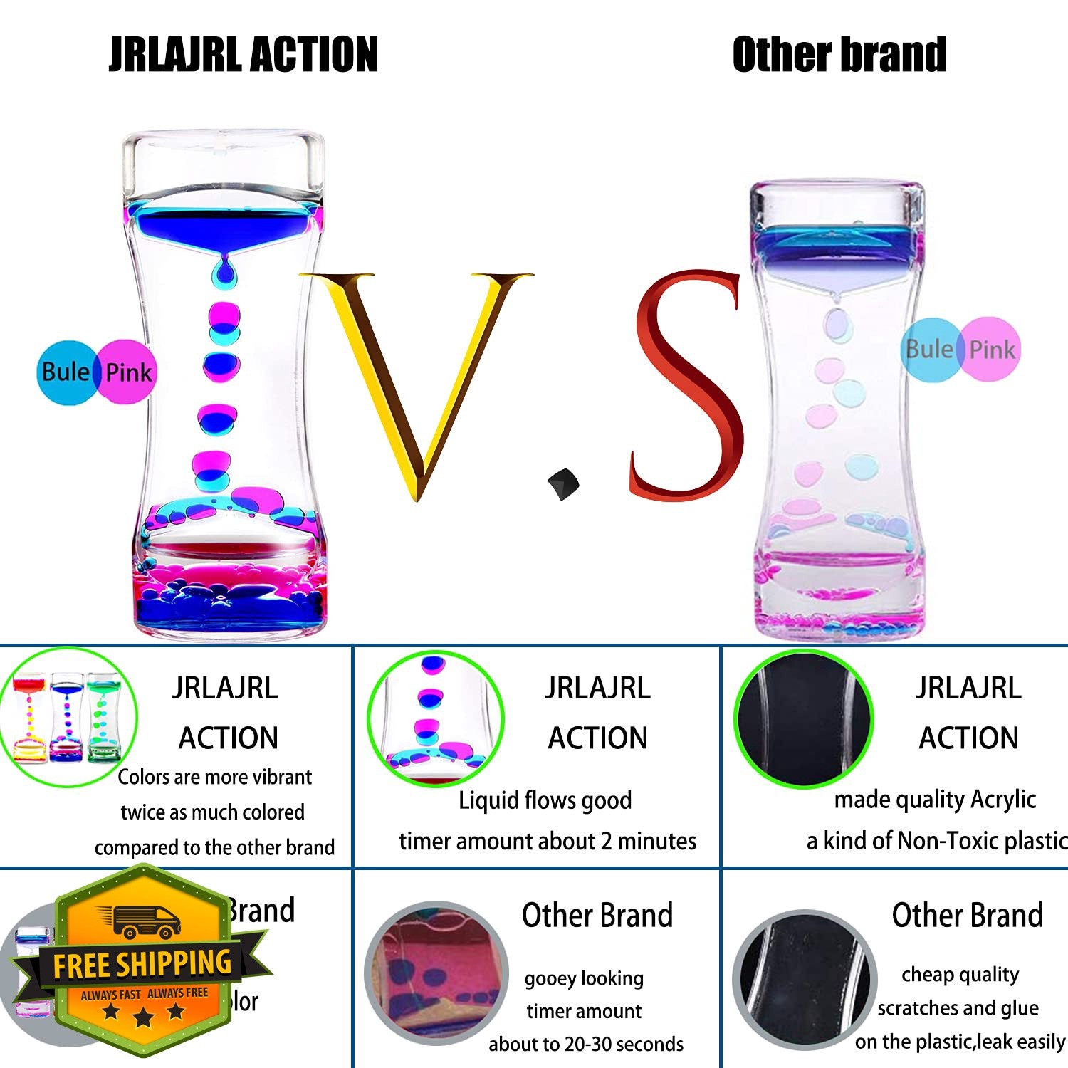 JRLAJRL 3 Pack Liquid Motion Bubbler Timer