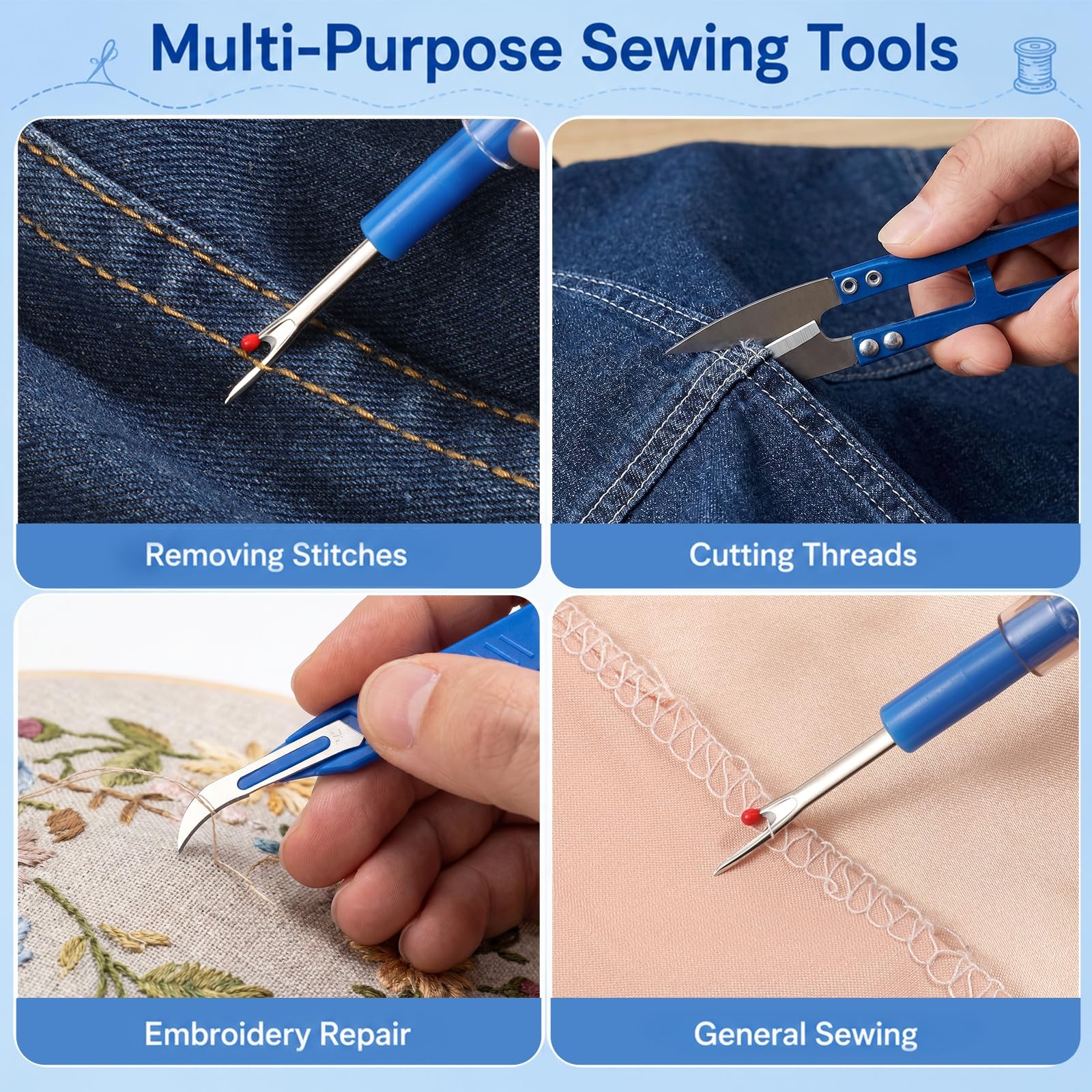 7 Pcs Stitch Ripper for Sewing, Seam Ripper Tool Thread Remover Tools