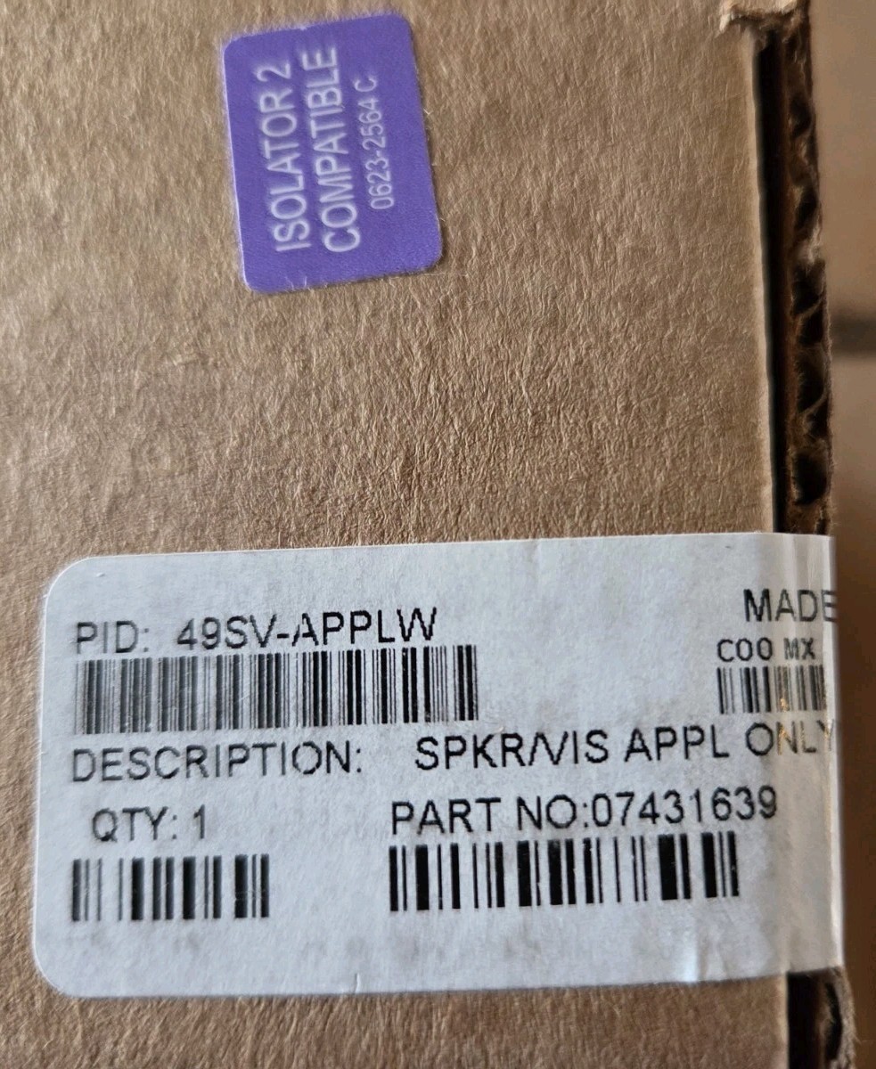 SIMPLEX 49SV-APPLW WALL ADDRESSABLE SPEAKER/STROBE - APPLIANCE ONLY - 9 AVAIL.