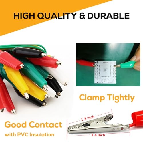 40PCS Premium Alligator Clips Electrical, Crocodile Cable, Test Leads 40pcs