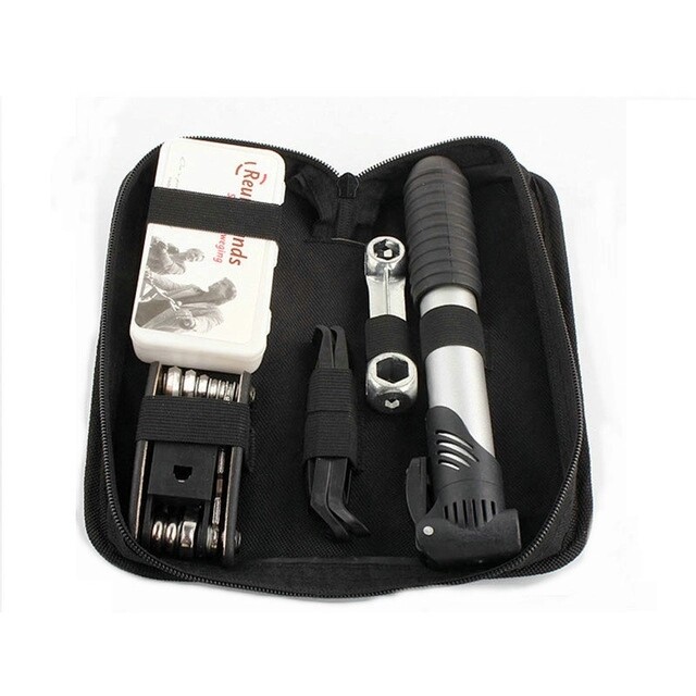 ROCKBROS 14-in-1 Bike Repair Tool Kit Portable Bicycle Tire Pump Patch MultiTool