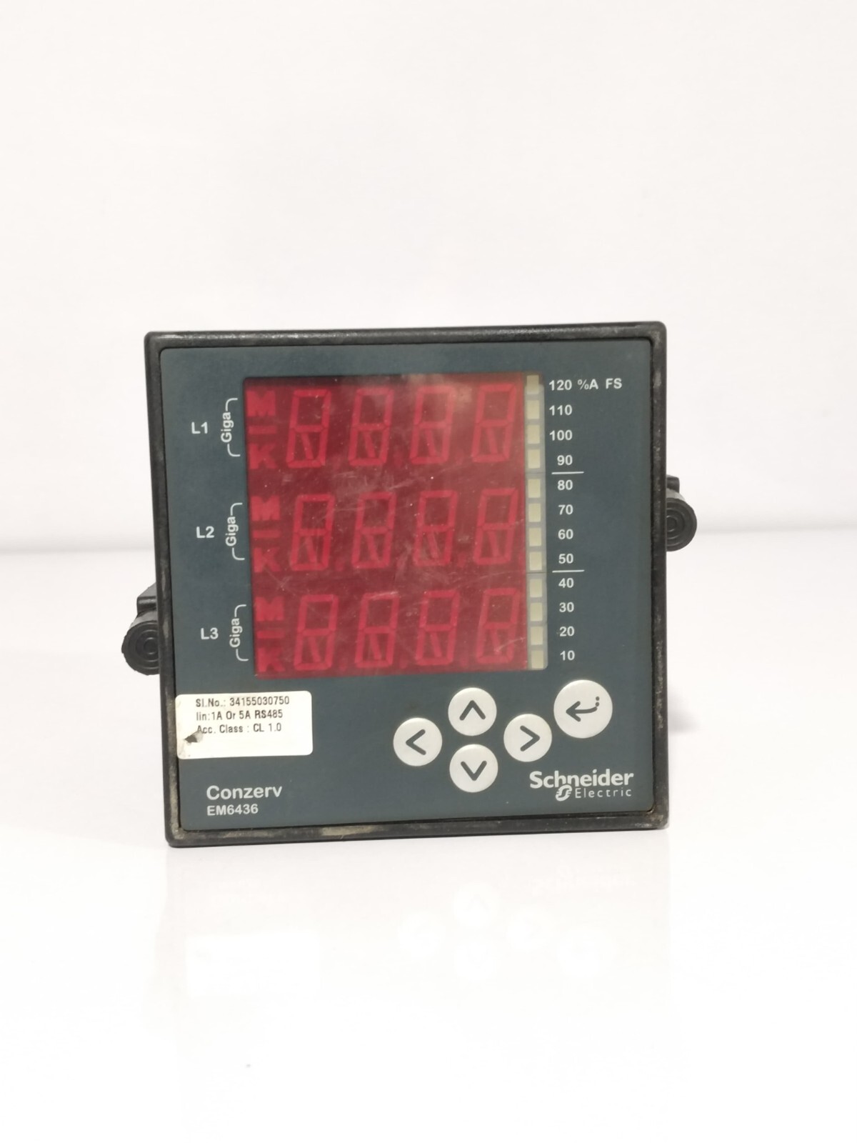 SCHNEIDER ELECTRIC EM-6436 / EM6436 CONZERV LED DISPLAY LOAD MONITOR 44 TO 300V