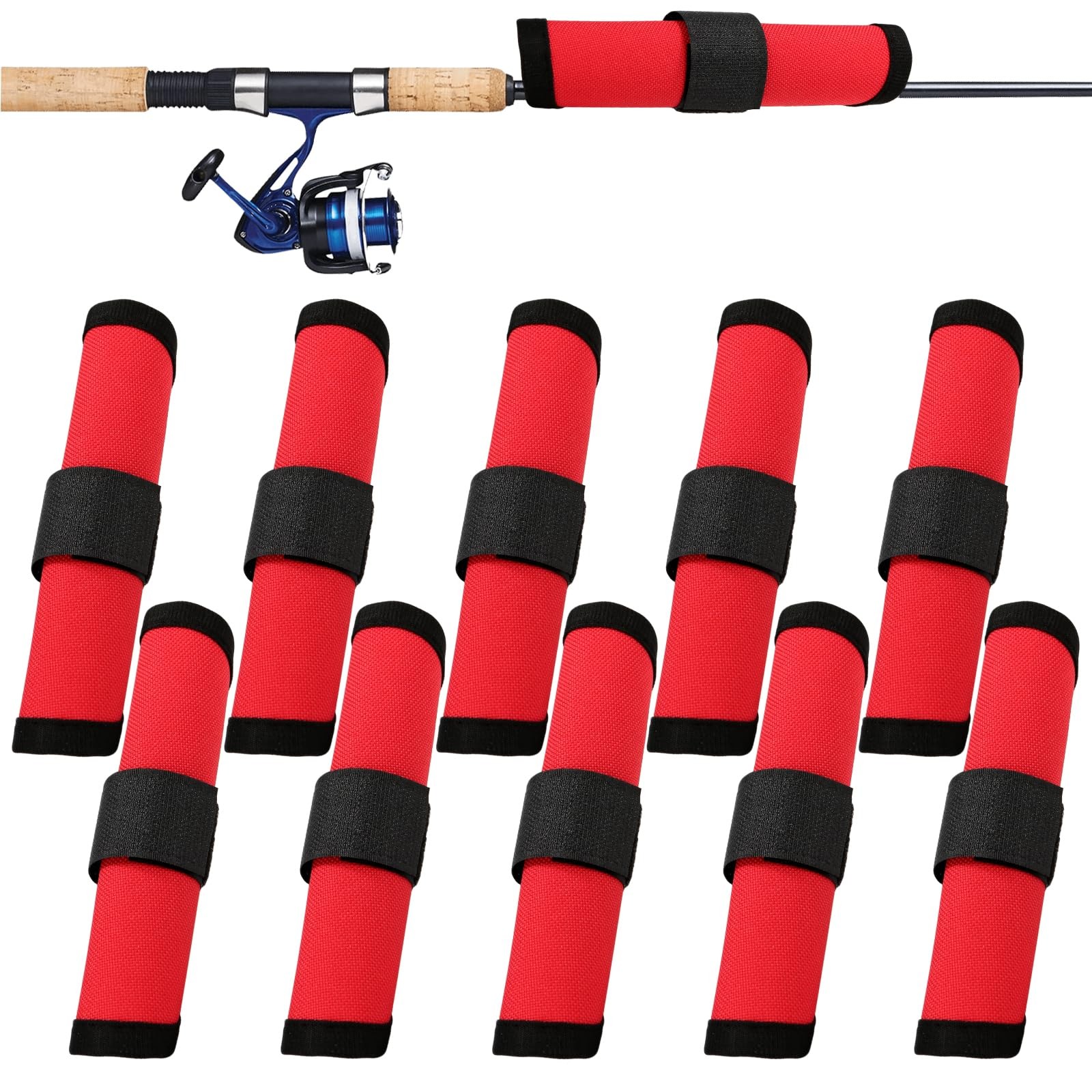DUIBAOCHUN 10 Pcs Fishing Hook Covers，Lure Covers，Fishing Lure red