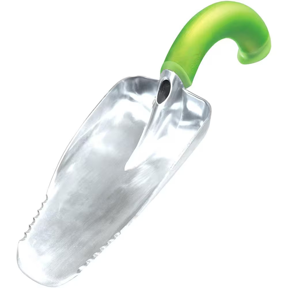 Natural Radius Grip 6 In. Handle Aluminum Ergonomic Garden Hand Scooper, Origina