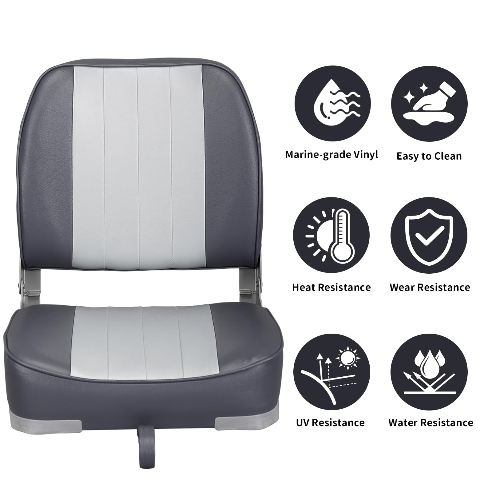 Deluxe Folding Boat Seat (Gray/)