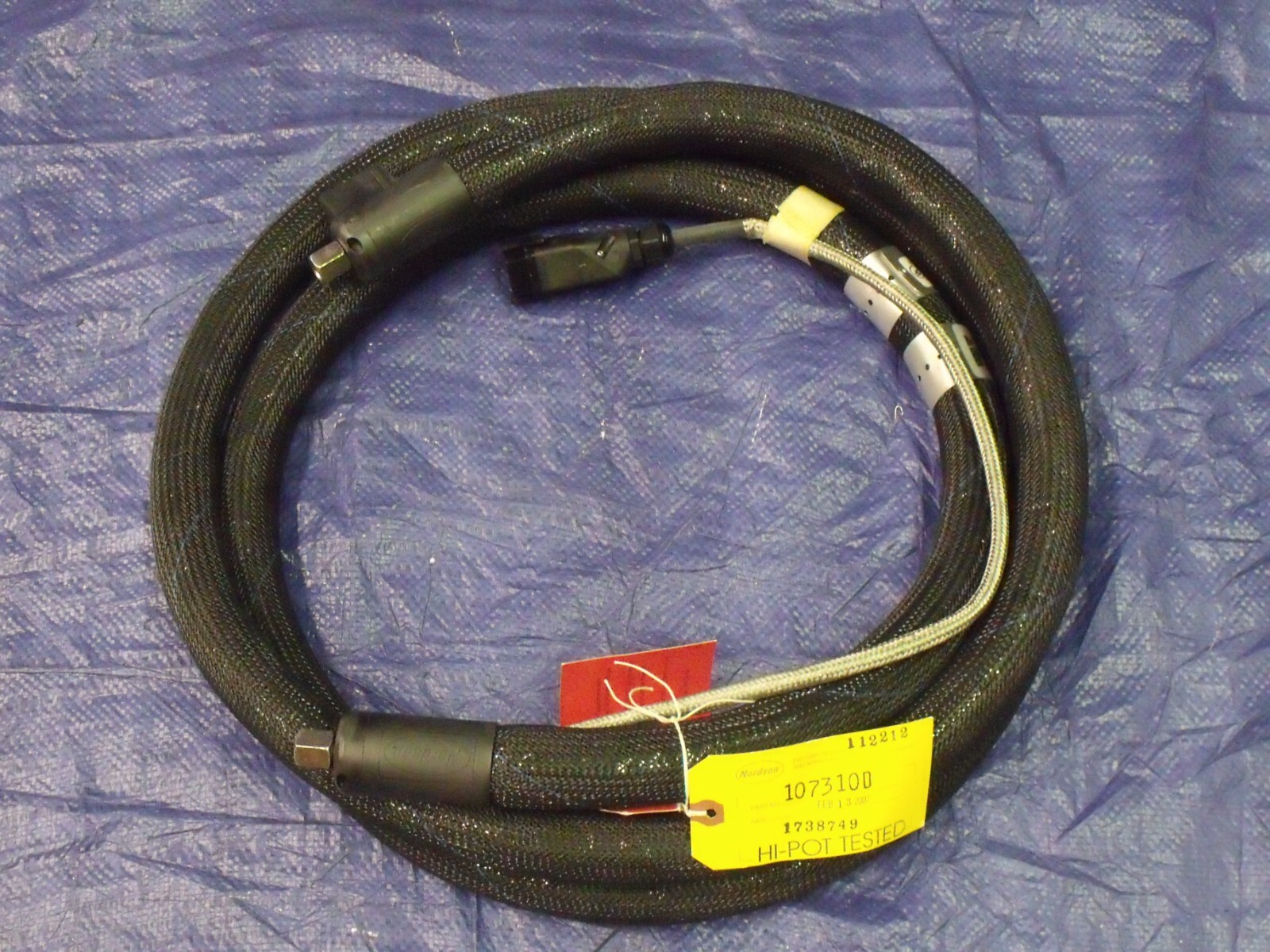 NIB Nordson 107310D Hot Melt Hose:  12' Length, 240V, 340W, 1500psi
