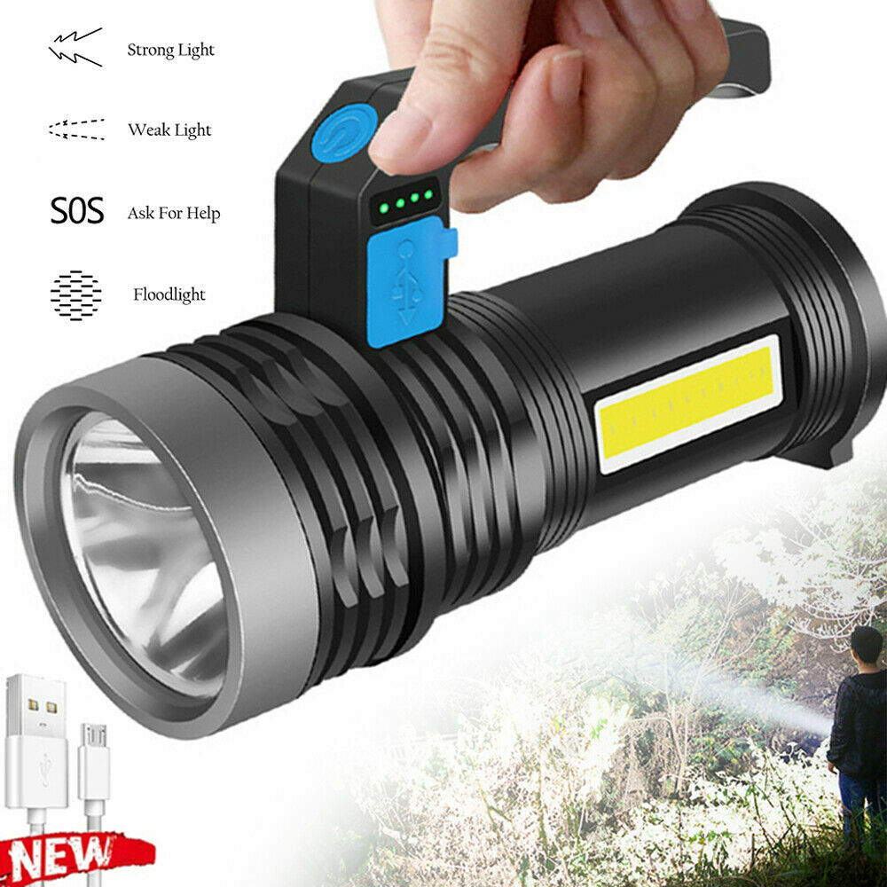 350000000 Lumen Super Bright LED Tactical Flashlight Rechargeable LED Work Light