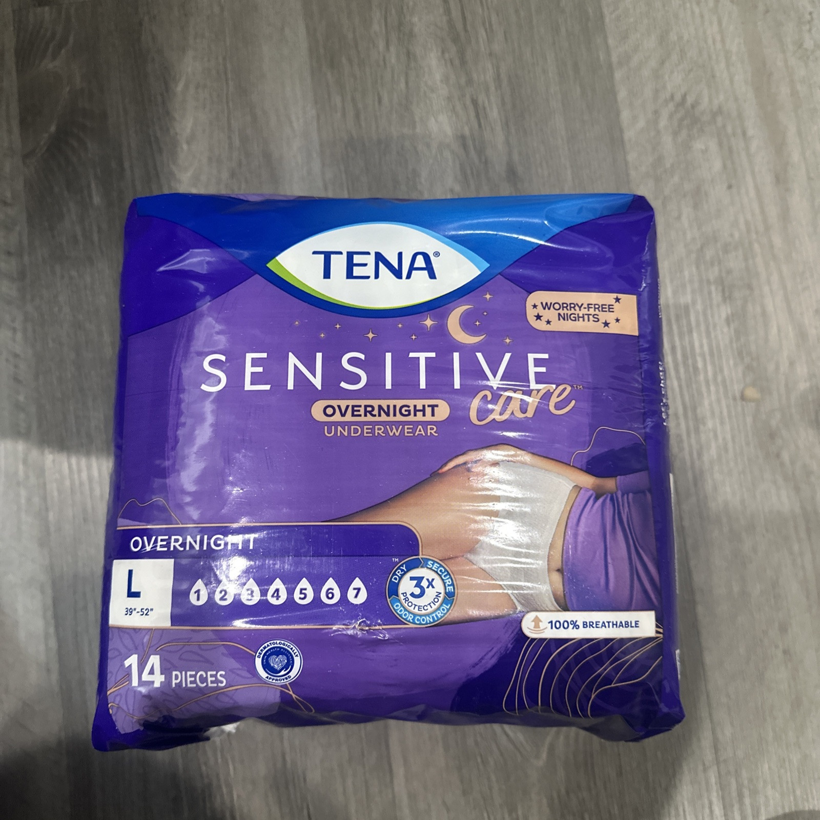 Tena Large Overnight Disposable Incontinence Underwear, 14 Count