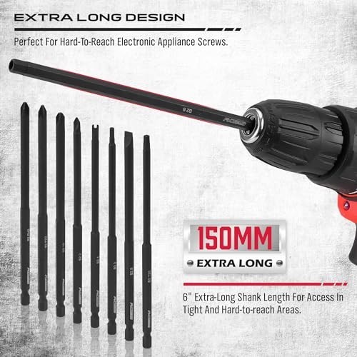 32-Piece Extra Long Security Bit Set - S2 Steel Tamper-Proof Screwdriver Bits, 6