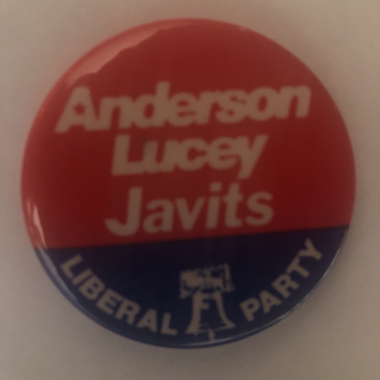 Anderson Lucey Javits Liberal Party  1 3/4"  pinback button pin