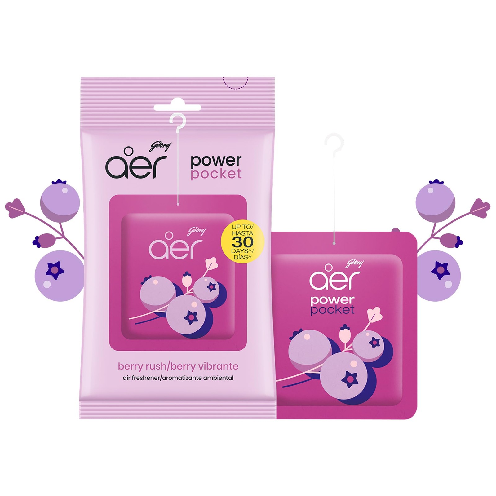 Air Freshener Solid Gel Berry Rush AER Power Pocket Pack