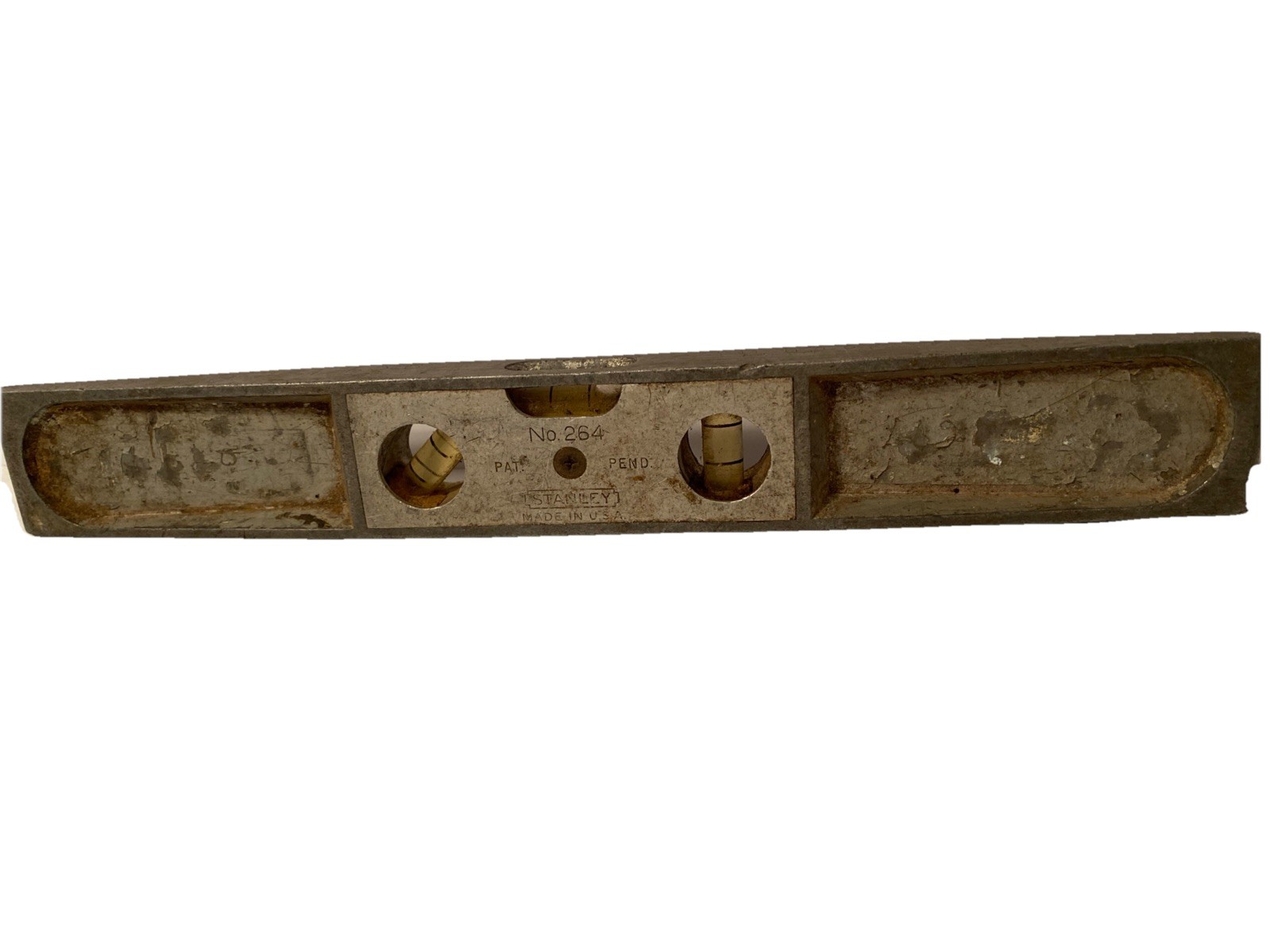 Vintage Stanley No. 264 Aluminum 3 Eye Torpedo Level 9" - Made in USA Classic