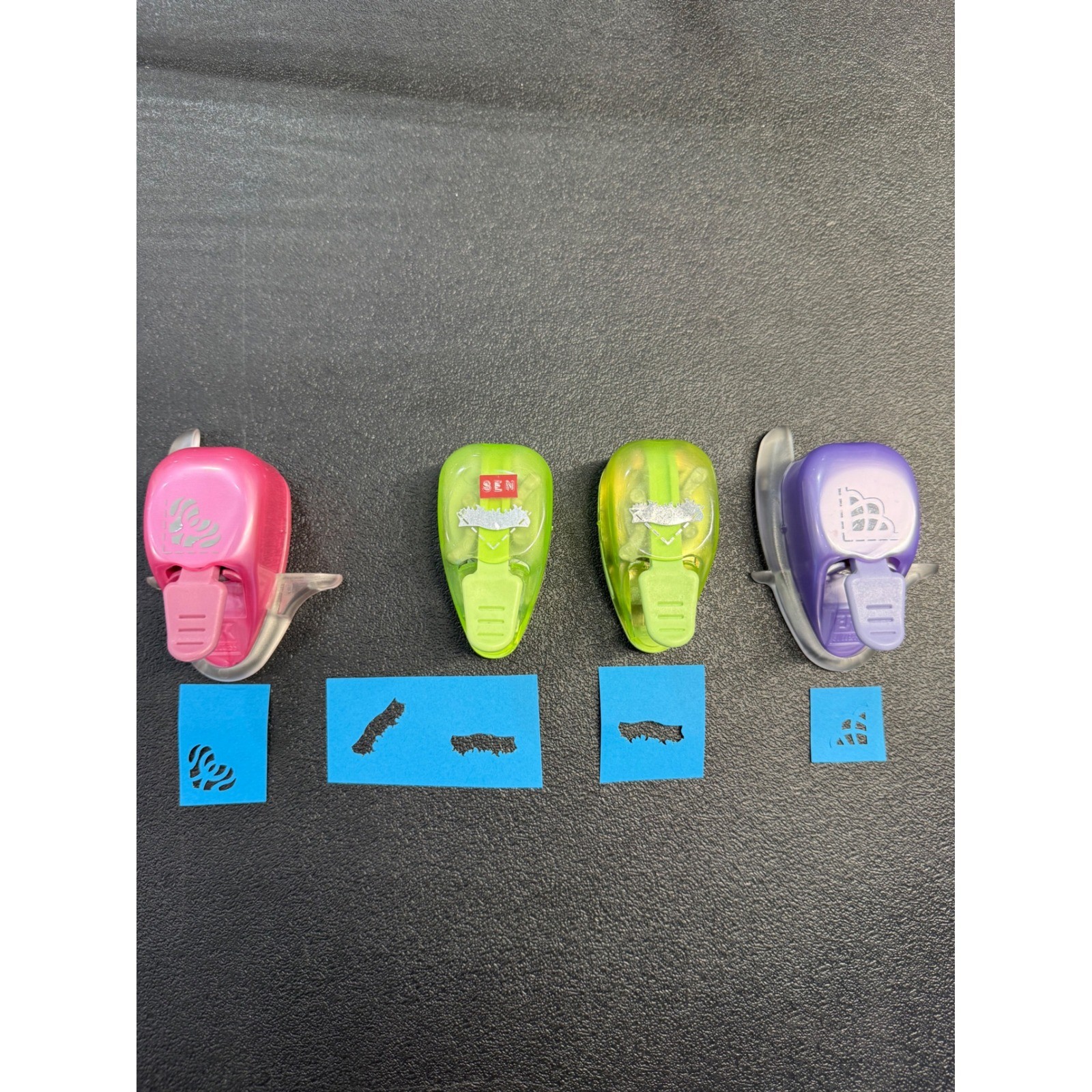 EK Success Card Makers Paper Punch Lot of 4 Pink Green Purple, Corner Borders