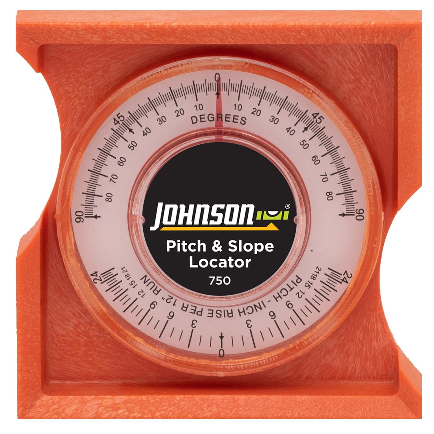 Johnson Level & Tool 750 Pitch & Slope 8.75 L x 4.75 W x 0.88 H, Clear,orange