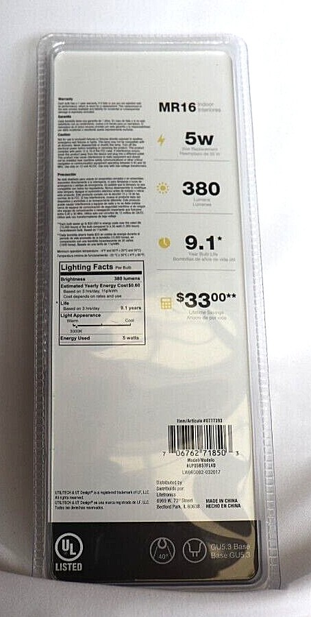 3 pack 35W Replacement LED bulbs, Warm White, MR16 Flood, *Choose Your Base*