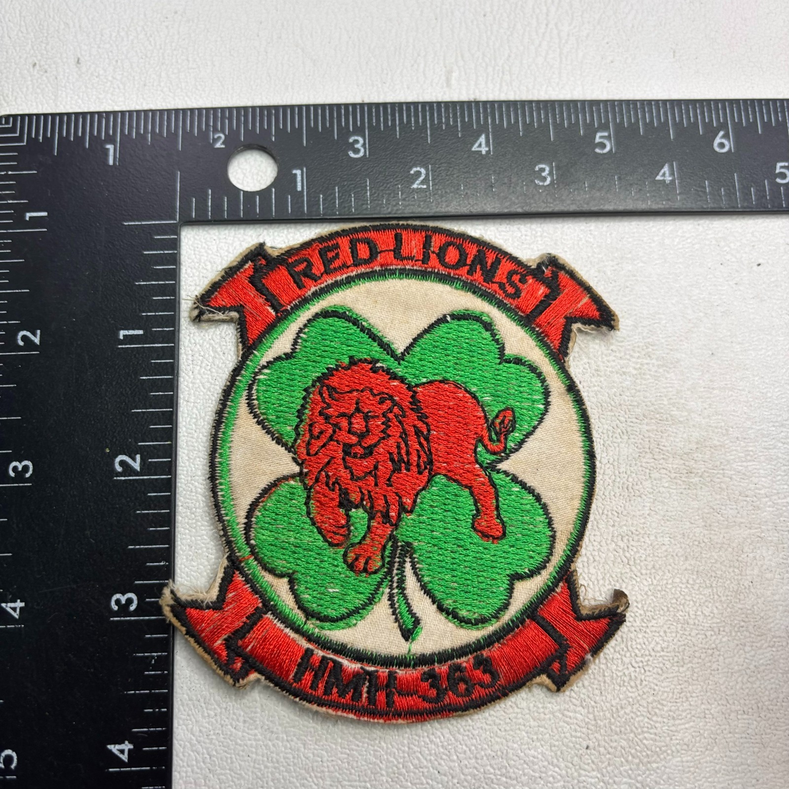 Likely RECENT-MAKE But Looks Old MARINES RED LIONS HMH-363 Military Patch 64ab