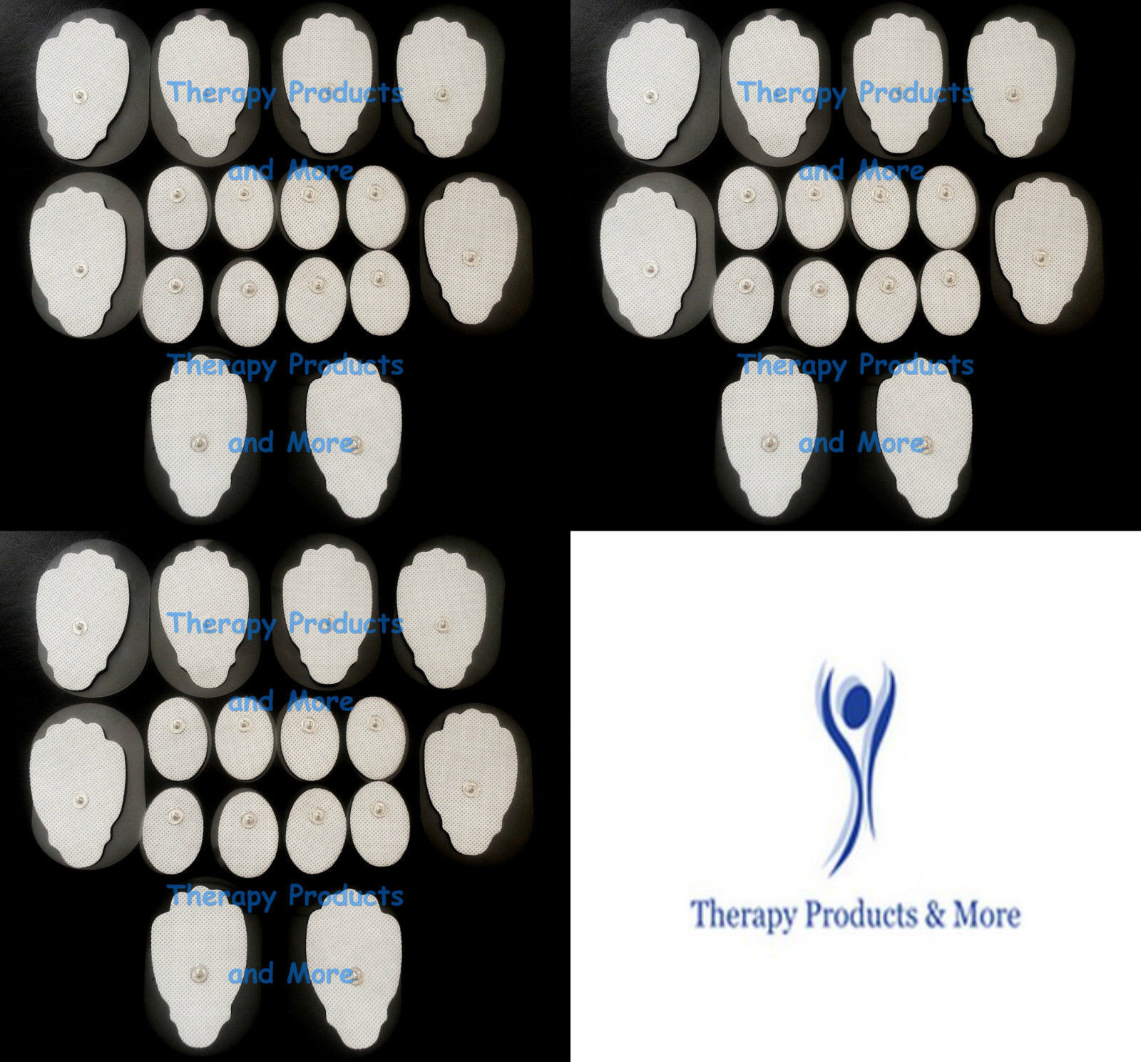 REPLACEMENT ELECTRODE PADS COMBO(24 LG + 24 SM OVAL)FOR PINOOK DIGITAL MASSAGERS