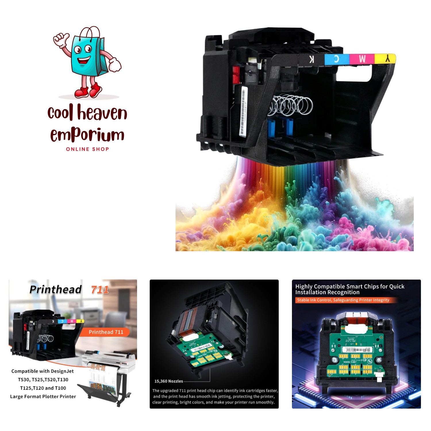 Effortless Installation 711 Printhead for DesignJet T530 & More - 18,000 Pages