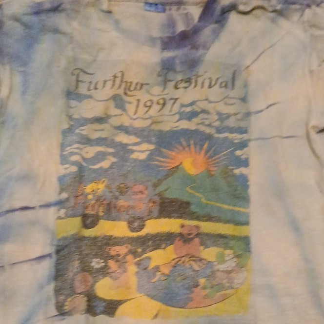 Grateful Dead Furthur Festival 1997 Tie-Dye T-Shirt Bears Wizard Graphic