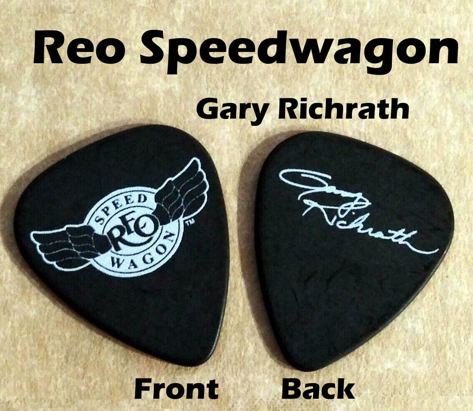 REO SPEEDWAGON band GARY Richrath signature novelty guitar pick (Q-2317)