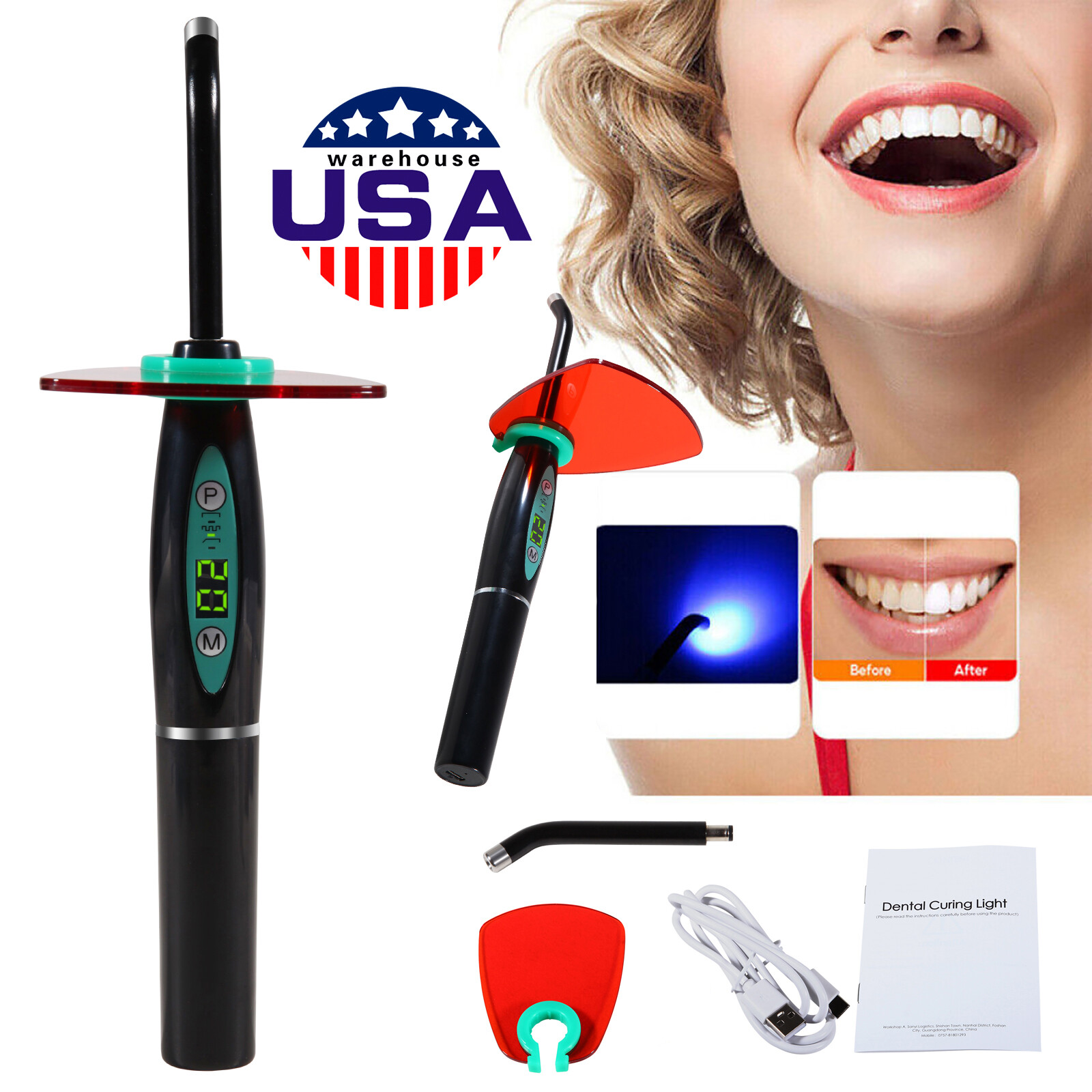Wireless Cordless Dental Curing Light Lamp Teeth Whitening Woodpecker Style