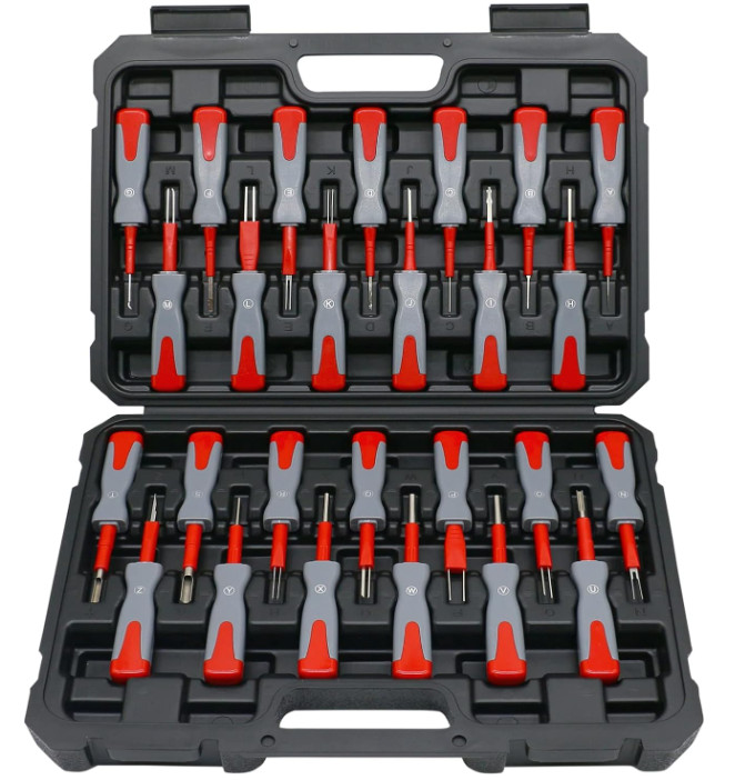 Kit 26 Extractores de Terminales para Conectores Eléctricos de Acero Titanio, al