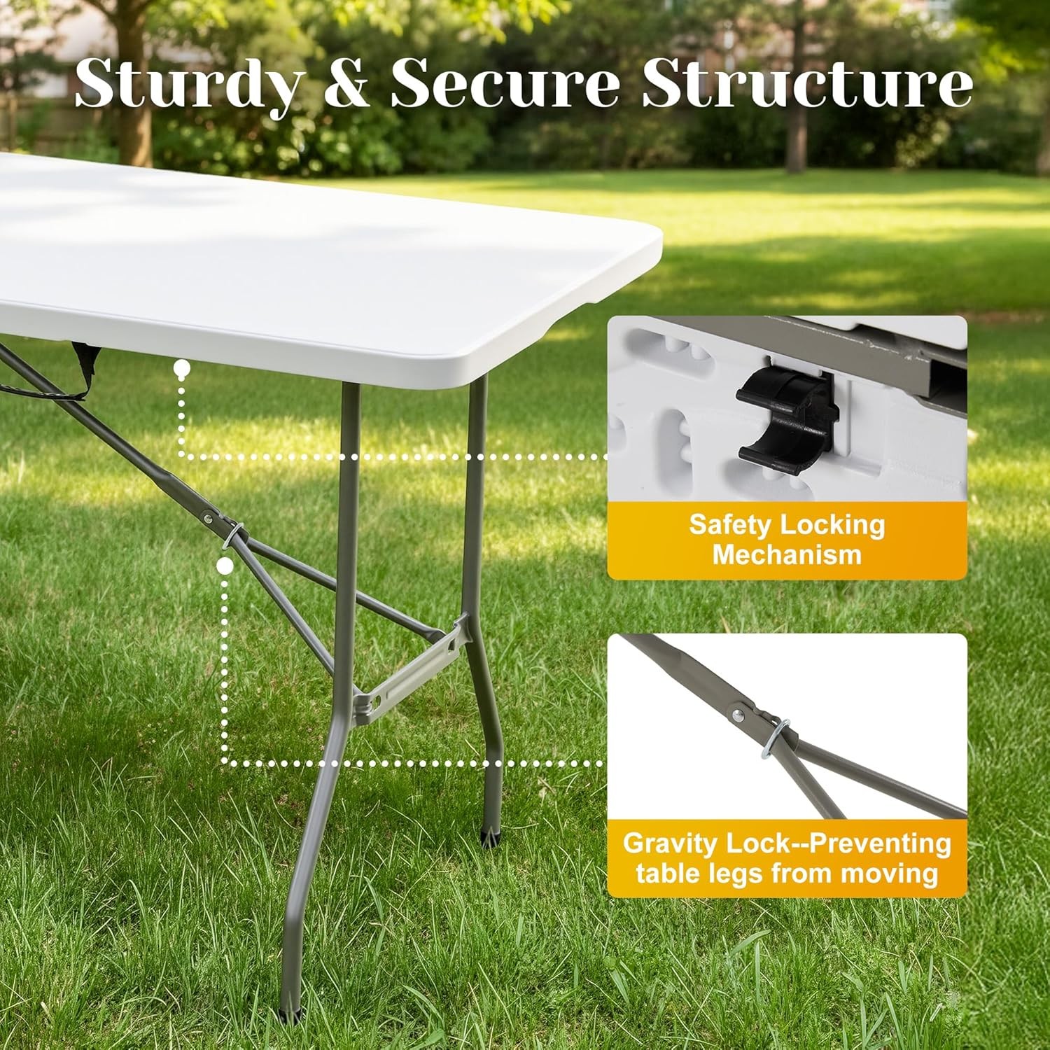 70.5" Foldable Outdoor Dining Set with 8 Fully assembled Dining Chairs for Easy